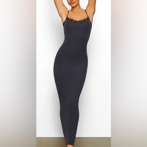 Skims Fits Everybody Lace Long Slip Dress Nwot